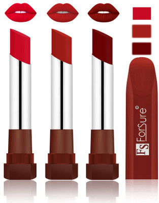 

Forsure Color Rich Matte Lipsticks(Red, Brown, Dark Maroon)