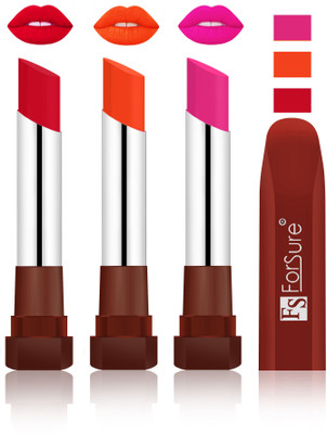 

Forsure Red, Nude, Rose Pink Velvet Matte Lipsticks(Red, Nude, Rose Pink)