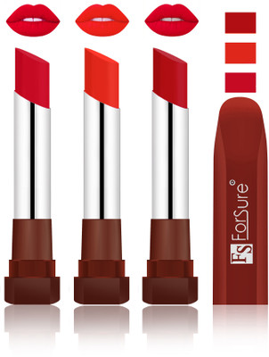 

Forsure Red, Beach Nude, Bright Red Velvet Matte Lipsticks(Red, Beach Nude, Bright Red)