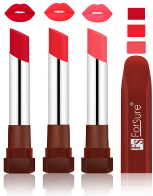

Forsure Color Rich Matte Lipsticks(Red, Peach, Peach)