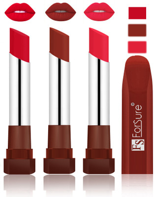 

Forsure Color Rich Matte Lipsticks(Red, Chocolate, Baby Pink)