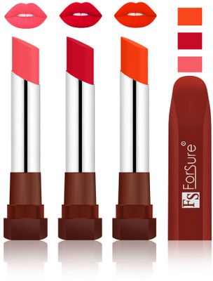 

Forsure Peach, Red, Nude Velvet Matte Lipsticks(Peach, Red, Nude)