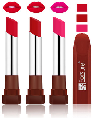 

Forsure Color Rich Matte Lipsticks(Red, Bright Red, Base Pink)