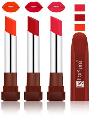 

Forsure Nude, Bright Red, Baby Pink Velvet Matte Lipsticks(Nude, Bright Red, Baby Pink)