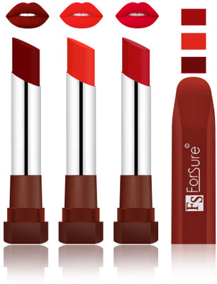 

Forsure Dark Maroon, Beach Nude, Bright Red Velvet Matte Lipsticks(Dark Maroon, Beach Nude, Bright Red)