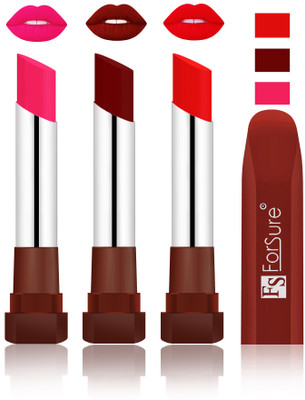 Forsure Ruby Red, Romantic Red, Dark Mahroon Velvet Matte Lipsticks(Ruby Red, Romantic Red, Dark Mahroon)