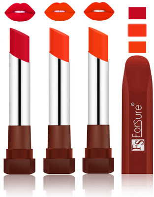 

Forsure Color Rich Matte Lipsticks(Red, Nude, Bright Red)