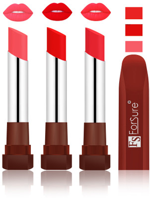 

Forsure Peach, Romantic Red, Peach Velvet Matte Lipsticks(Peach, Romantic Red, Peach)