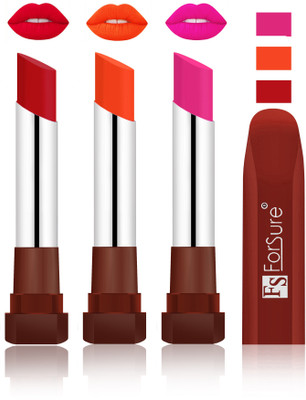 

Forsure Bright Red, Nude, Rose Pink Velvet Matte Lipsticks(Bright Red, Nude, Rose Pink)