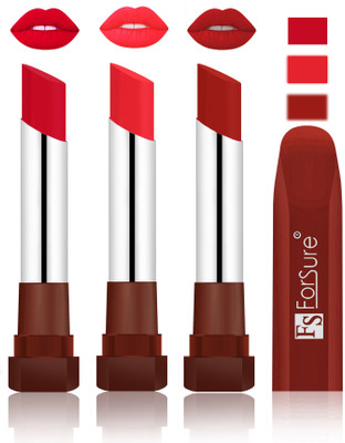 

Forsure Color Rich Matte Lipsticks(Red, Peach, Brown)