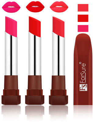 

Forsure Ruby Red, Romantic Red, Peach Velvet Matte Lipsticks(Ruby Red, Romantic Red, Peach)