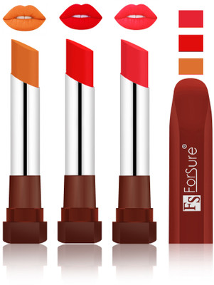 

Forsure Brick Nude, Romantic Red, Peach Velvet Matte Lipsticks(Brick Nude, Romantic Red, Peach)