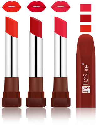 Forsure Beach Nude,Bright Red, Baby Pink Velvet Matte Lipsticks(Beach Nude,Bright Red, Baby Pink)