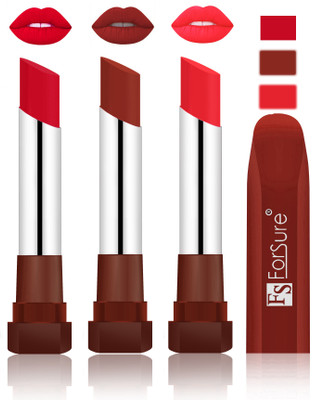 

Forsure Color Rich Matte Lipsticks(Red, Chocolate, Peach)