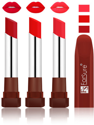 

Forsure Bright Red, Romantic Red, Peach Velvet Matte Lipsticks(Bright Red, Romantic Red, Peach)