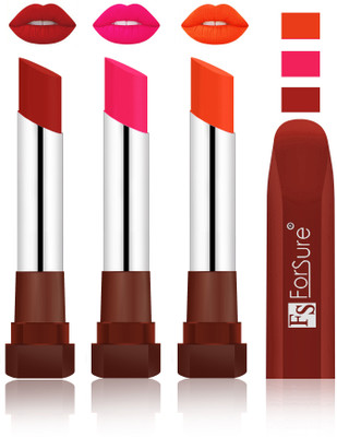 Forsure Brown, Ruby Red, Nude Velvet Matte Lipsticks(Brown, Ruby Red, Nude)