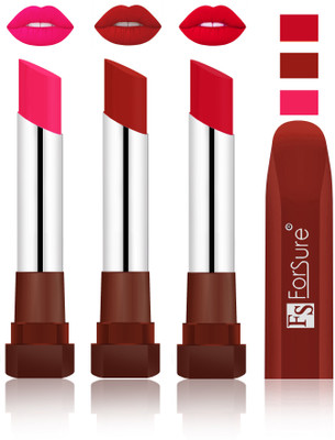 Forsure Ruby Red, Brown, Red Velvet Matte Lipsticks(Ruby Red, Brown, Red)