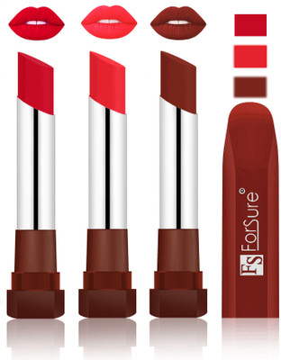 

Forsure Color Rich Matte Lipsticks(Red, Peach, Maroon)