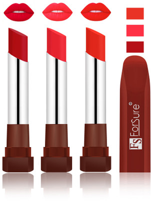 

Forsure Bright Red,Peach, Beach Nude Velvet Matte Lipsticks(Bright Red,Peach, Beach Nude)