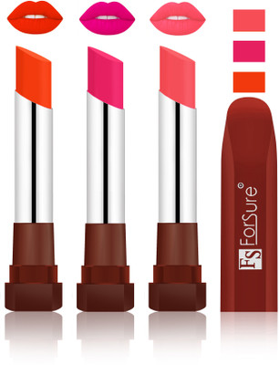 

Forsure Bright Red, Rose Pink, Peach Velvet Matte Lipsticks(Bright Red, Rose Pink, Peach)