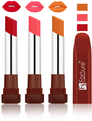 

Forsure Bright Red,Peach, Brick Nude Velvet Matte Lipsticks(Bright Red,Peach, Brick Nude)