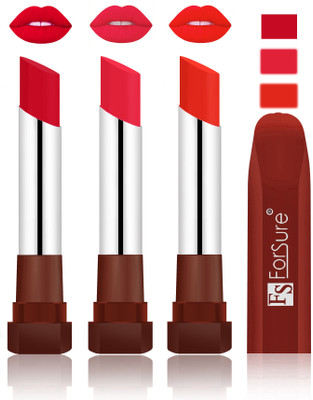 

Forsure Color Rich Matte Lipsticks(Red, Baby Pink, Beach Nude)