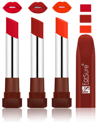 

Forsure Color Rich Matte Lipsticks(Red, Brown, Nude)