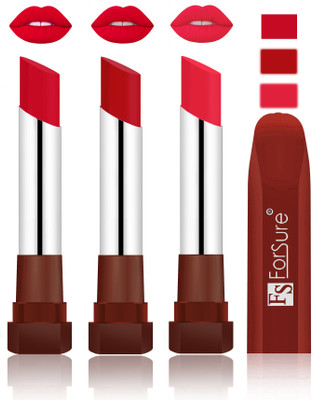 

Forsure Color Rich Matte Lipsticks(Red, Bright Red, Baby Pink)