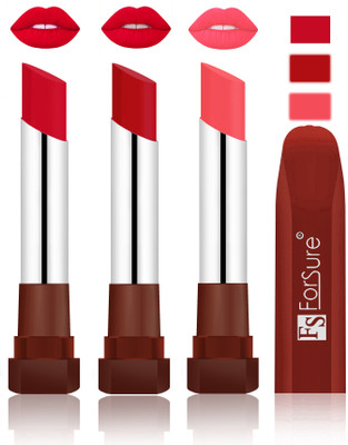 

Forsure Color Rich Matte Lipsticks(Red, Bright Red, Peach)