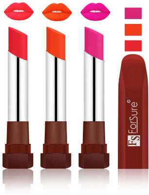 

Forsure Peach, Nude, Rose Pink Velvet Matte Lipsticks(Peach, Nude, Rose Pink)