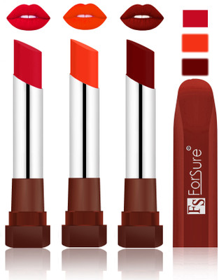 

Forsure Color Rich Matte Lipsticks(Red, Nude, Dark Maroon)