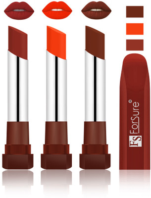 

Forsure Chocolate, Bright Red, Wine Velvet Matte Lipsticks(Chocolate, Bright Red, Wine)