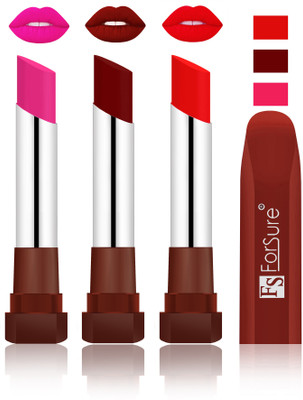 

Forsure Rose Pink, Dark Maroon, Romantic Red Velvet Matte Lipsticks(Rose Pink, Dark Maroon, Romantic Red)