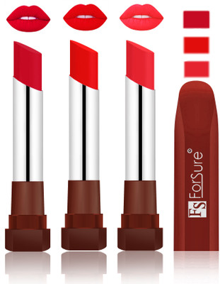 

Forsure Color Rich Matte Lipsticks(Red, Romantic Red, Peach)