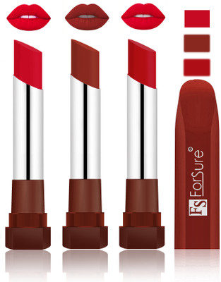 

Forsure Color Rich Matte Lipsticks(Red, Chocolate, Bright Red)