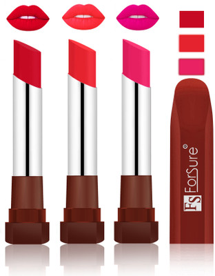

Forsure Color Rich Matte Lipsticks(Red, Peach, Rose Pink)