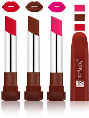 

Forsure Red, Wine, Rose Pink Velvet Matte Lipsticks(Red, Wine, Rose Pink)