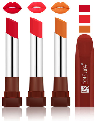 

Forsure Color Rich Matte Lipsticks(Red, Peach, Brick Nude)
