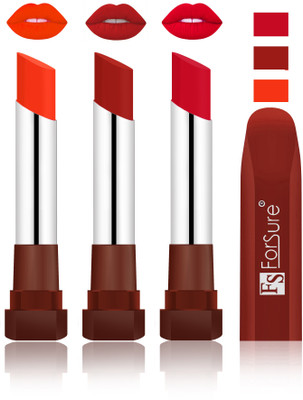 

Forsure Nude, Brown, Red Velvet Matte Lipsticks(Nude, Brown, Red)
