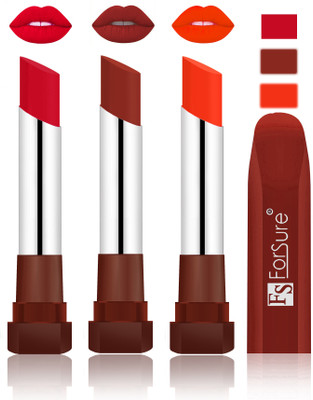 

Forsure Color Rich Matte Lipsticks(Red, Chocolate, Nude)