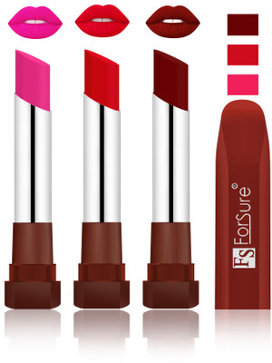 

Forsure Rose Pink, Nude, Dark Maroon Velvet Matte Lipsticks(Rose Pink, Nude, Dark Maroon)
