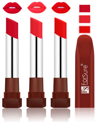 

Forsure Color Rich Matte Lipsticks(Red, Peach, Romantic Red)