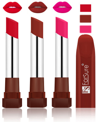 

Forsure Color Rich Matte Lipsticks(Red, Chocolate, Rose Pink)