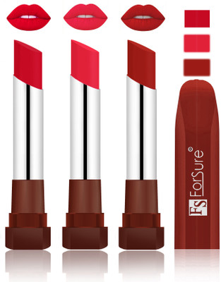 

Forsure Color Rich Matte Lipsticks(Red, Baby Pink, Brown)