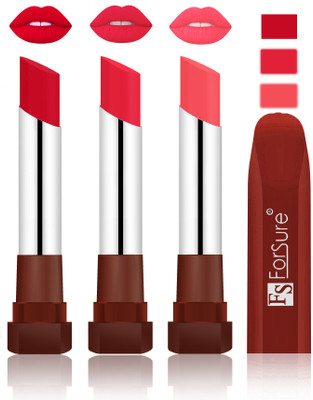

Forsure Color Rich Matte Lipsticks(Red, Baby Pink, Peach)