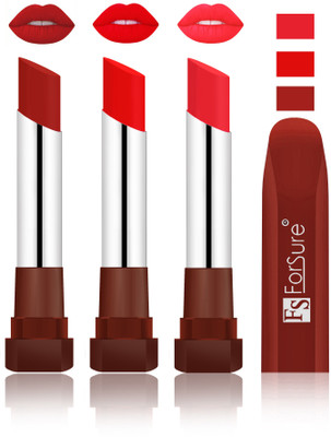 

Forsure Brown, Romantic Red, Peach Velvet Matte Lipsticks(Brown, Romantic Red, Peach)