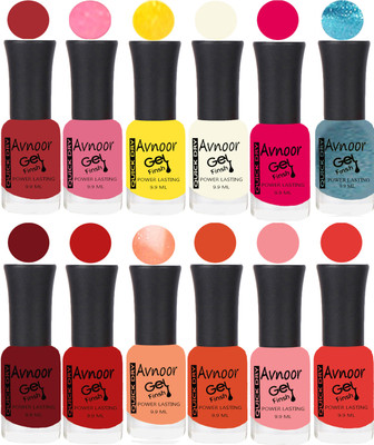 

Avnoor Velvet Matte Gel Nail Polish Combo 1364 Multicolor(Pack of 12)