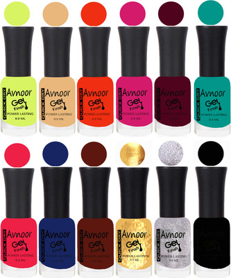 

Avnoor Velvet Matte Gel Nail Polish Combo 1428 Multicolor(Pack of 12)