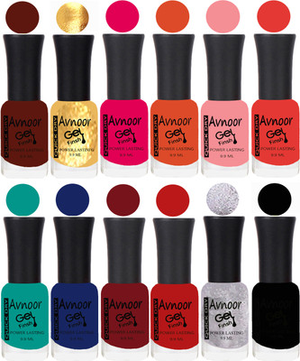 

Avnoor Velvet Matte Gel Nail Polish Combo 1334 Multicolor(Pack of 12)