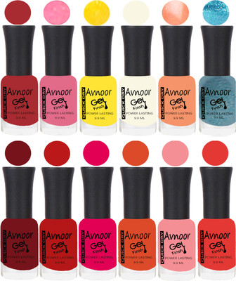 

Avnoor Velvet Matte Gel Nail Polish Combo 1347 Multicolor(Pack of 12)